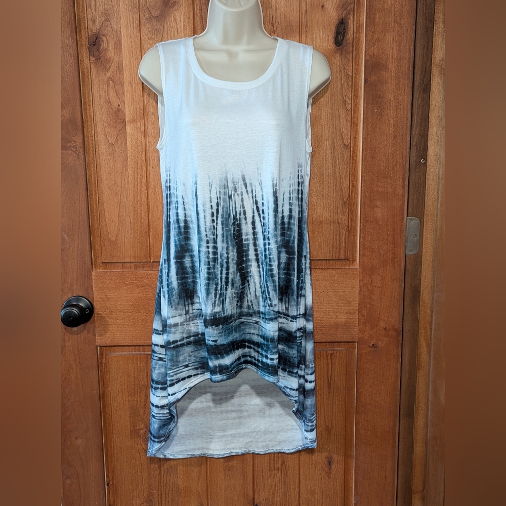 Sleeveless Tie-Dye High-Low Dress‎